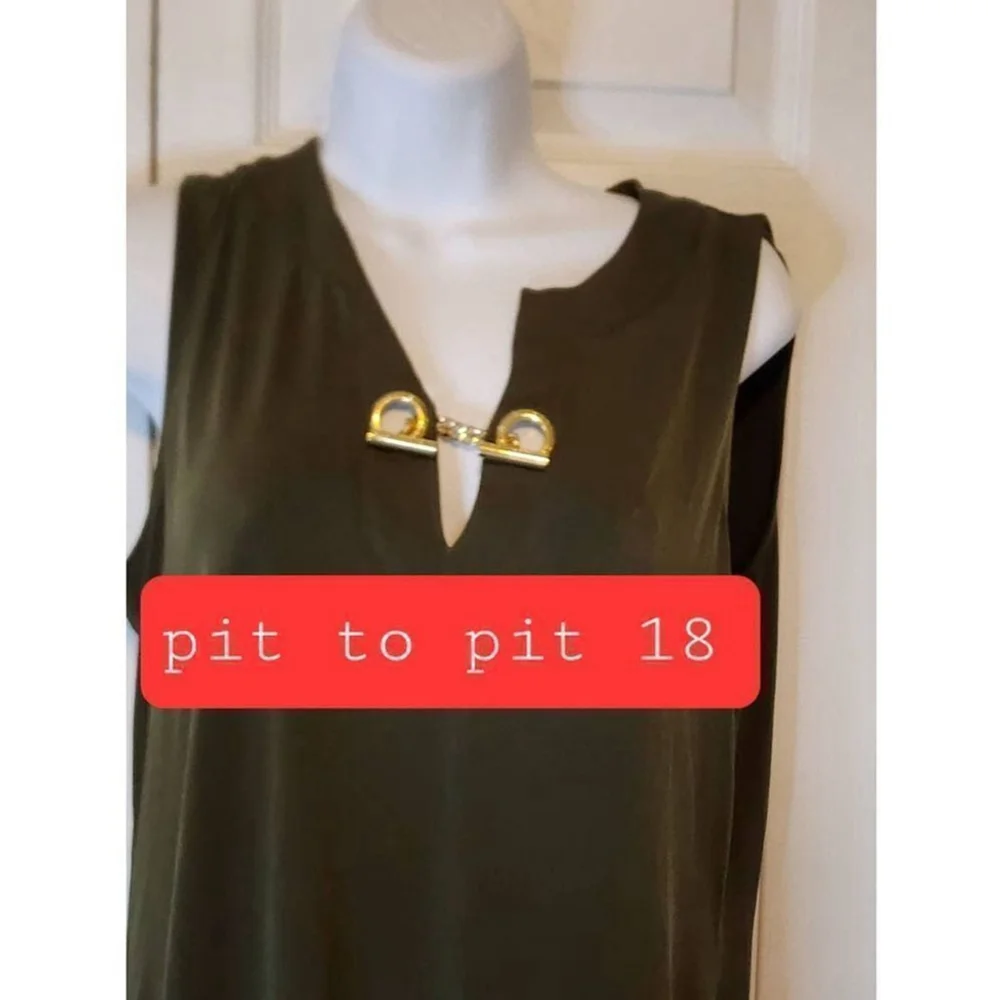 Michael Kors Sleevless Olive Blouse - Picture 6 of 7
